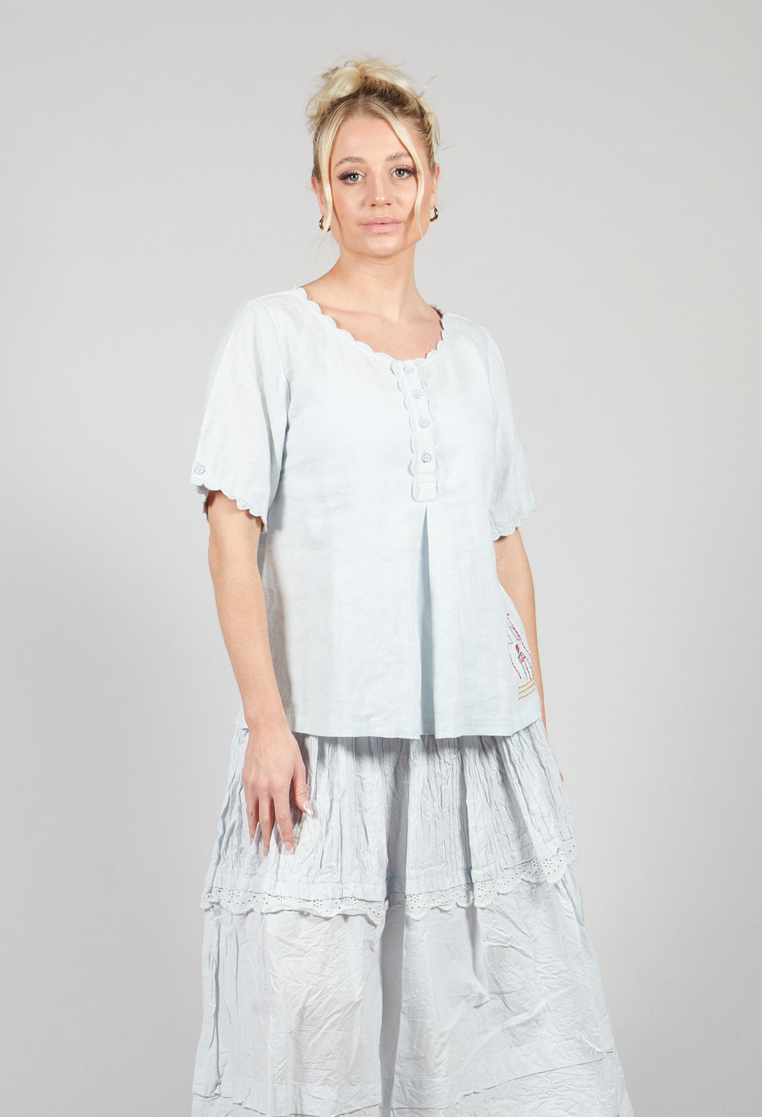 Gabriella Blouse in Ice Blue