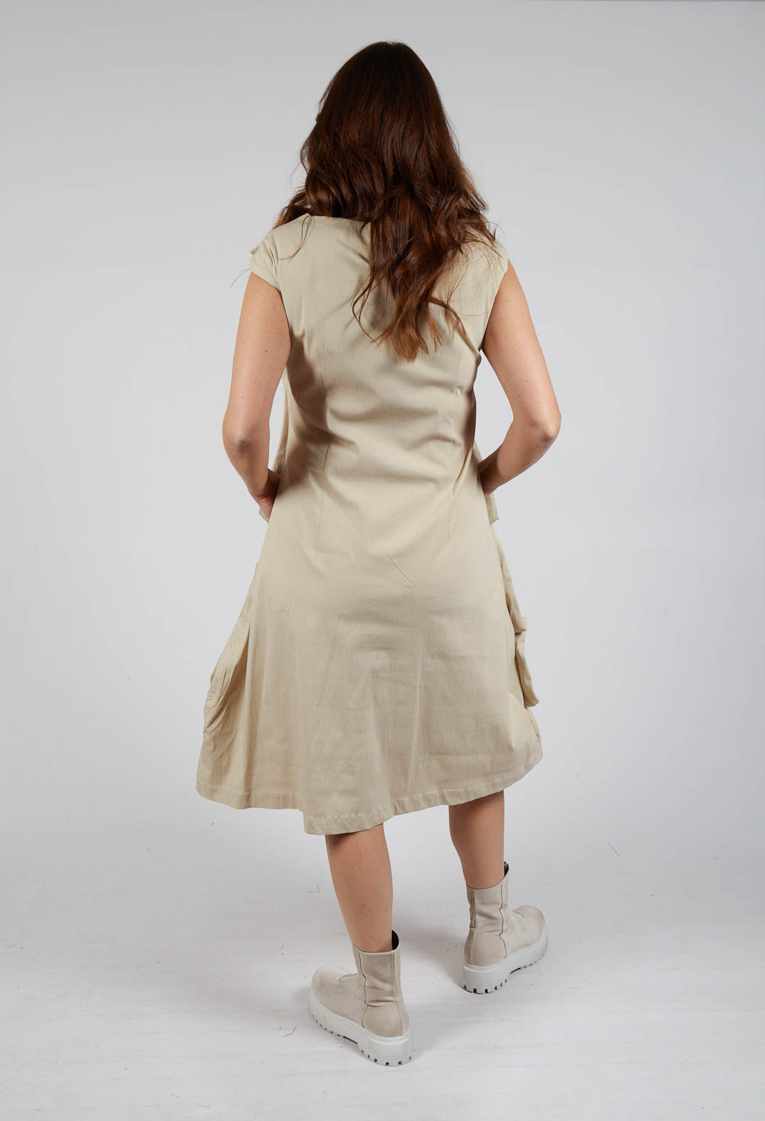 Gathered Dress in Bone