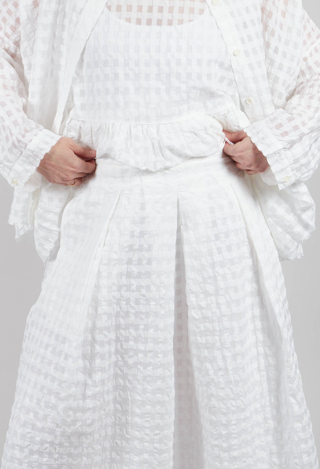 Gathered Skirt in White