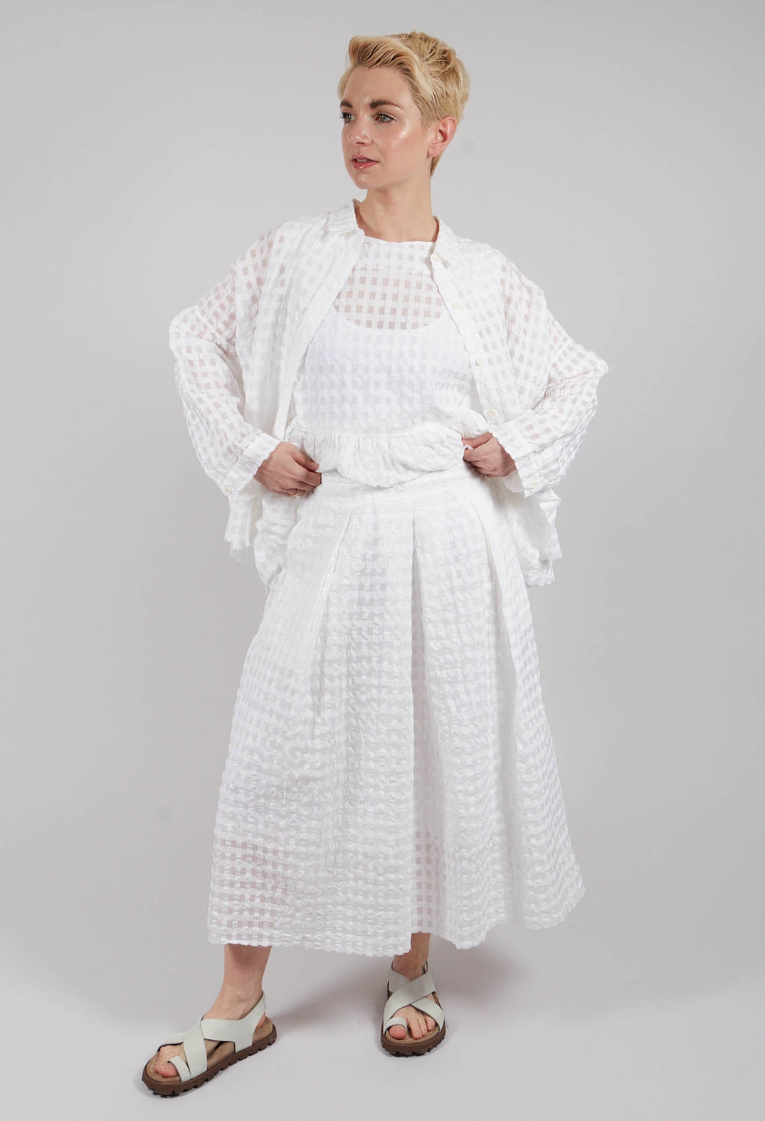 Gathered Skirt in White