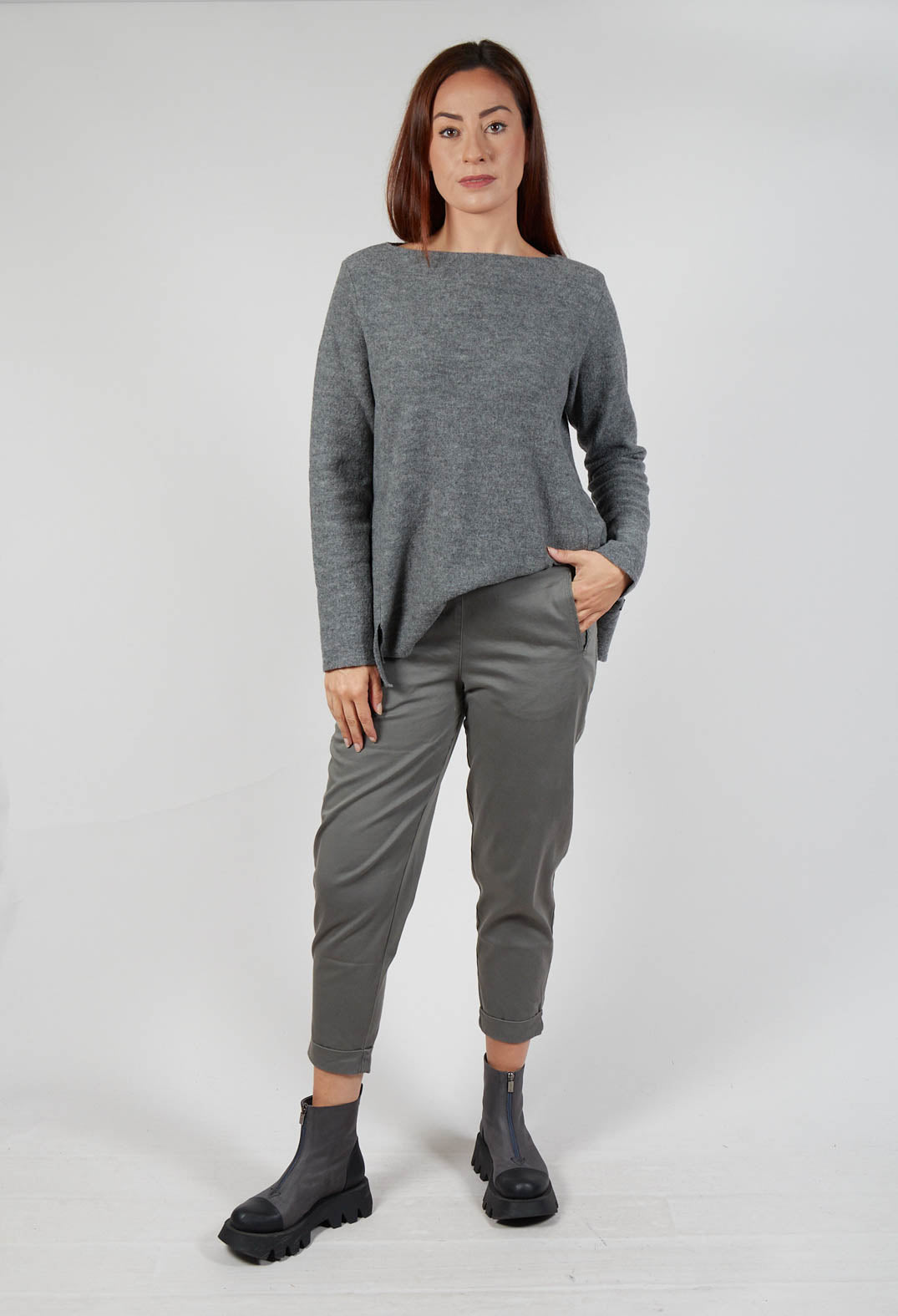 Geisha Long Trousers in Anthra