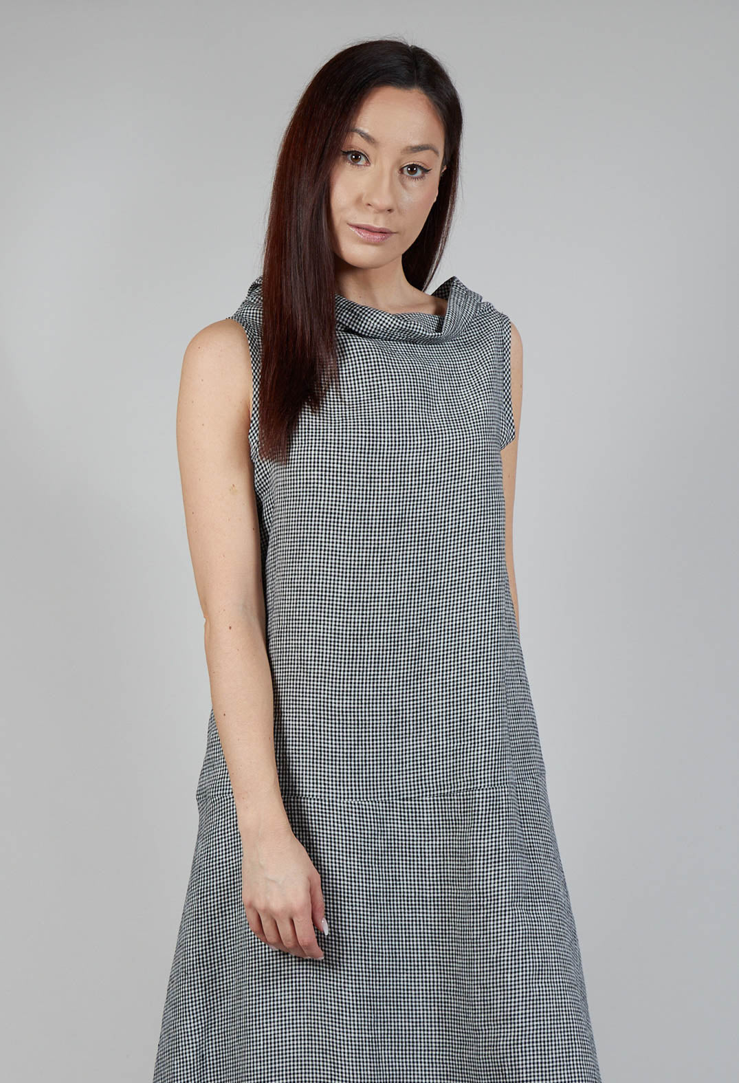 Gingham Linen Dress in Giava