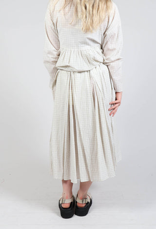 Gingham Skirt in Limestone