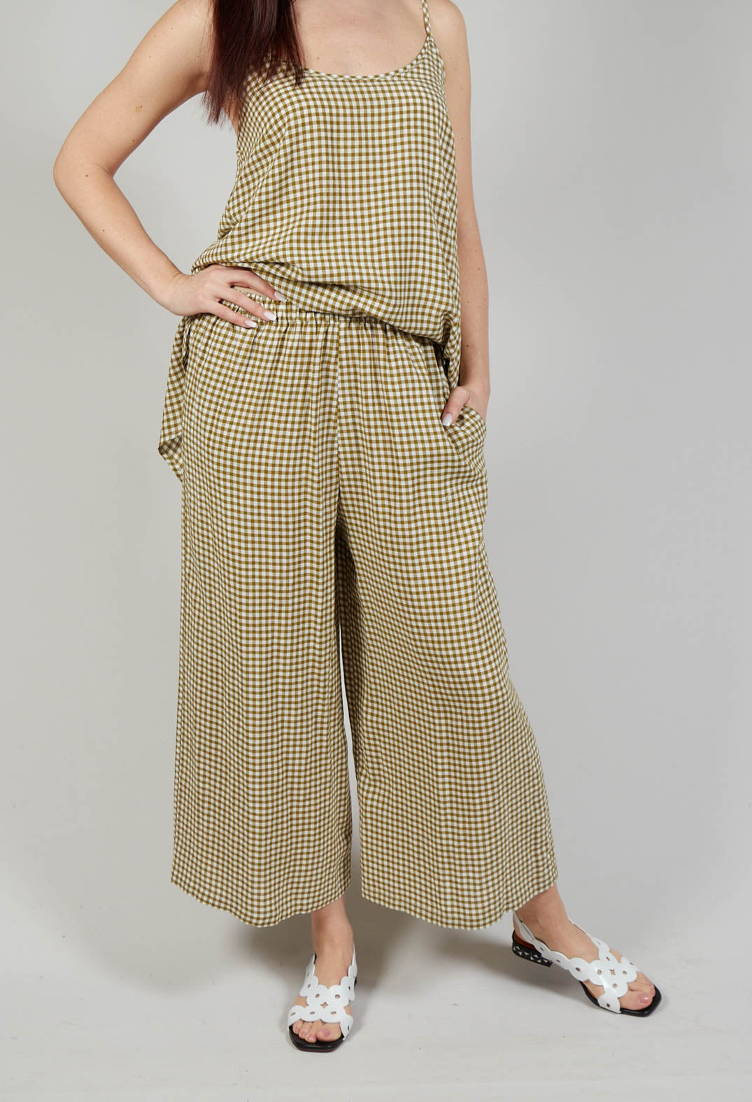 Gingham Trousers in Foglia