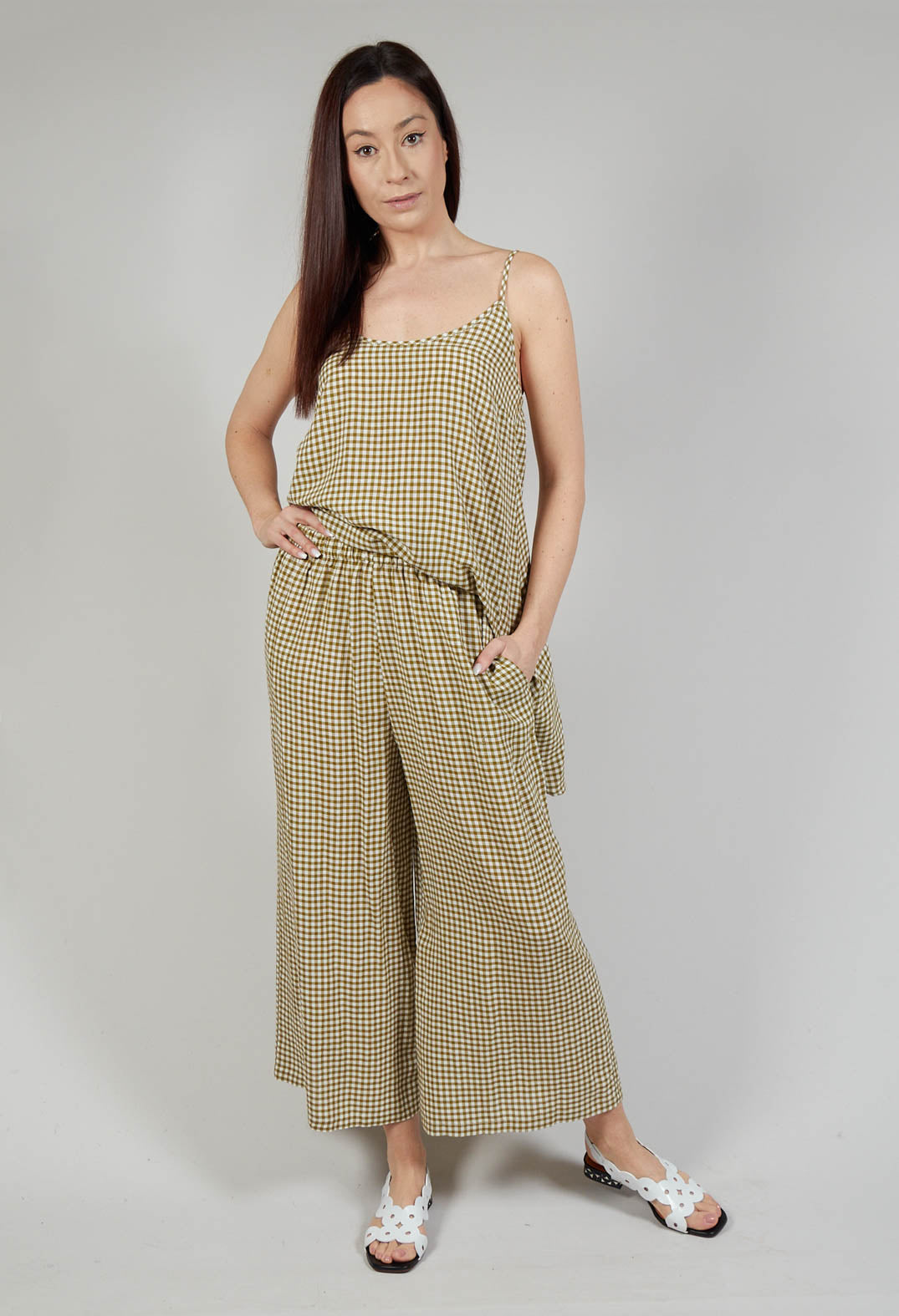 Gingham Trousers in Foglia