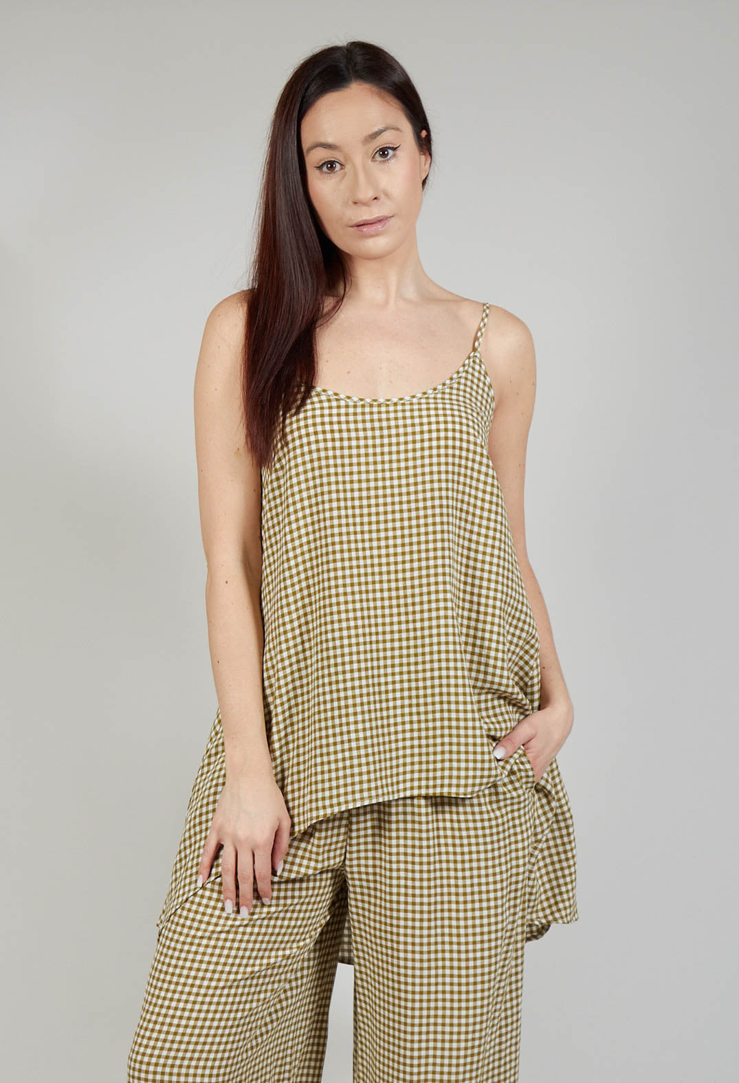 Gingham Tunic Vest in Foglia