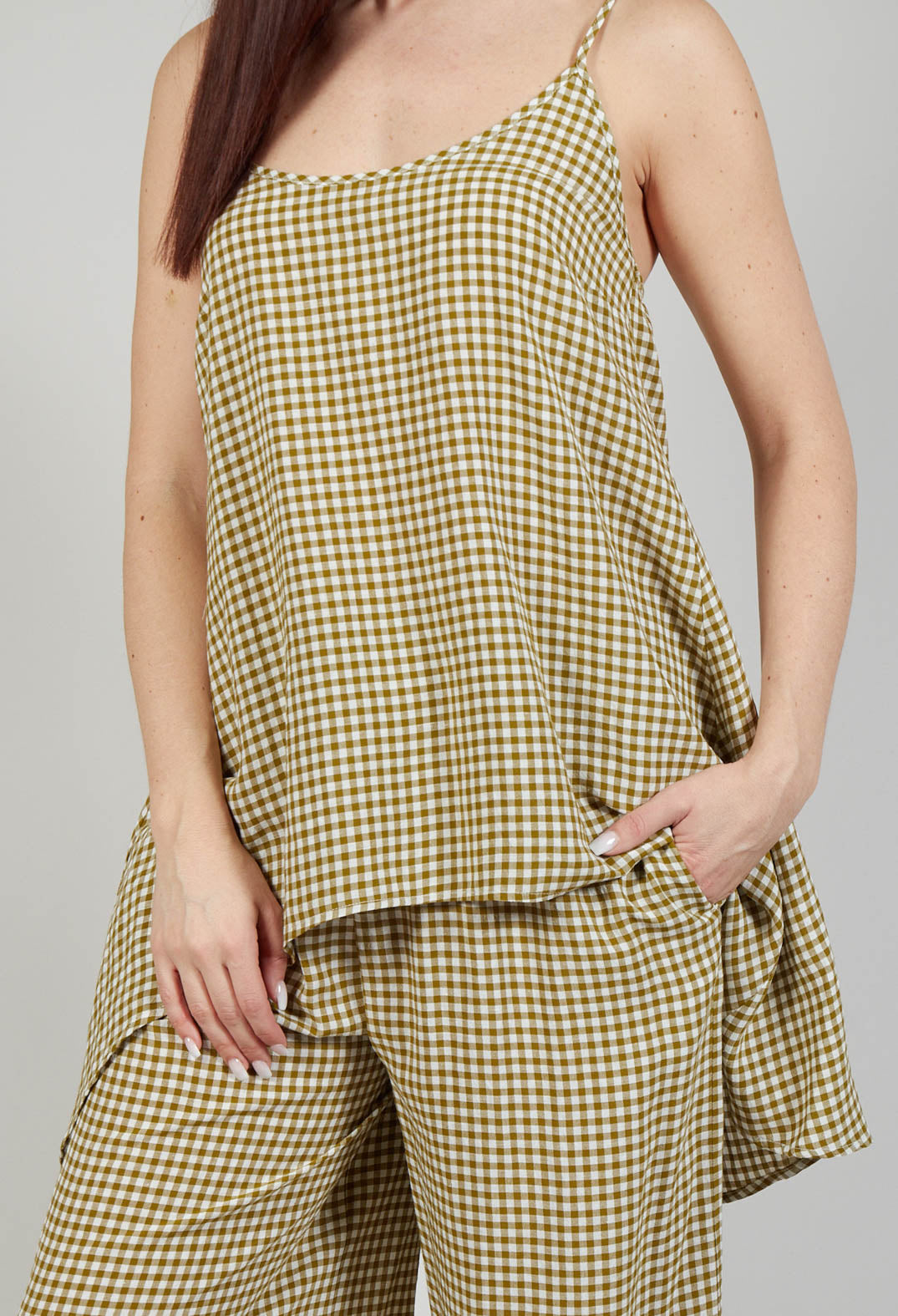 Gingham Tunic Vest in Foglia