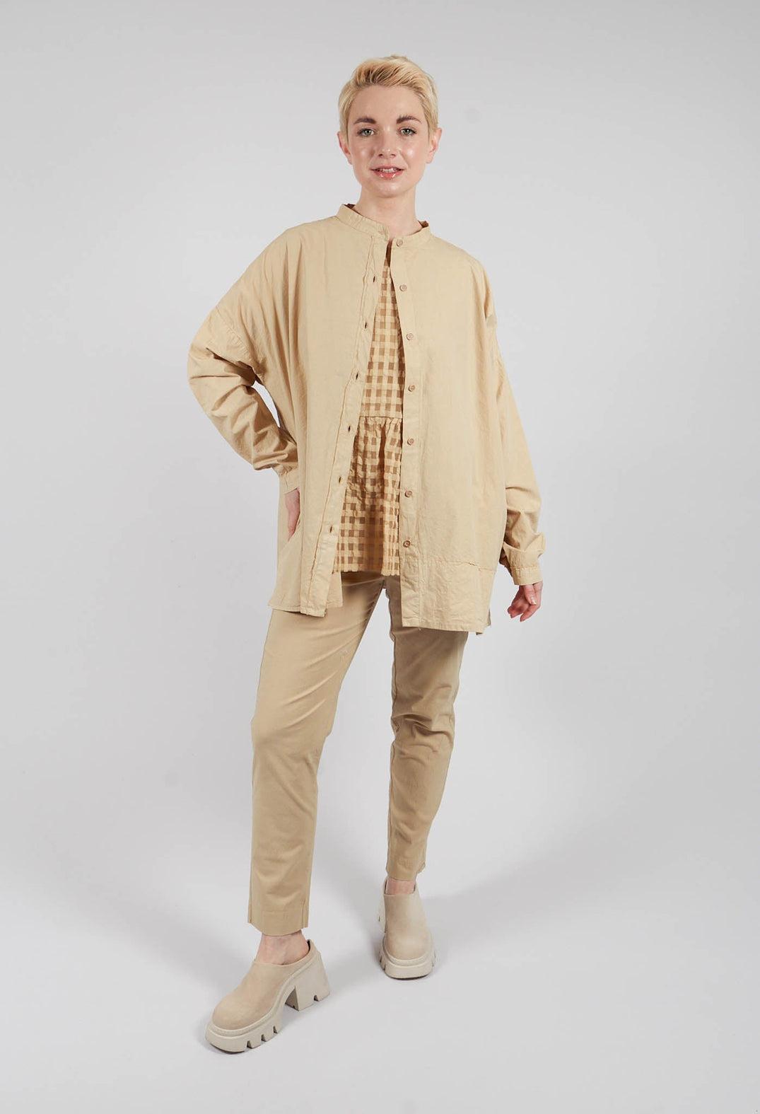 Grandad Collar Shirt in Juta