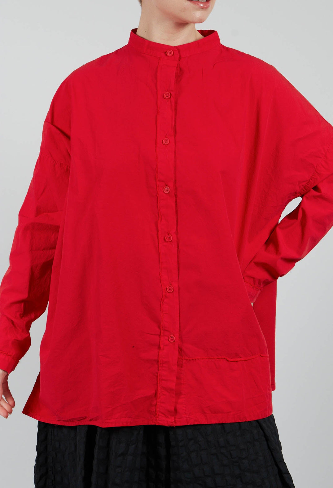 Grandad Collar Shirt in Pomodoro