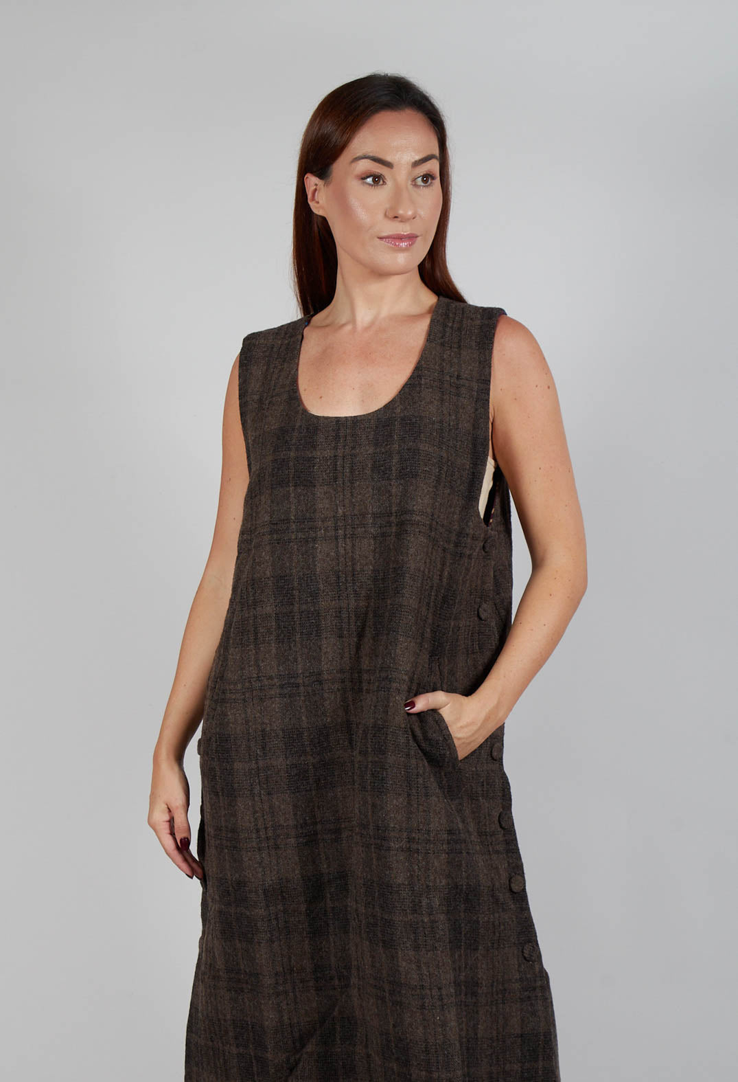 brown grey dress Eka Gray Dress in Brown