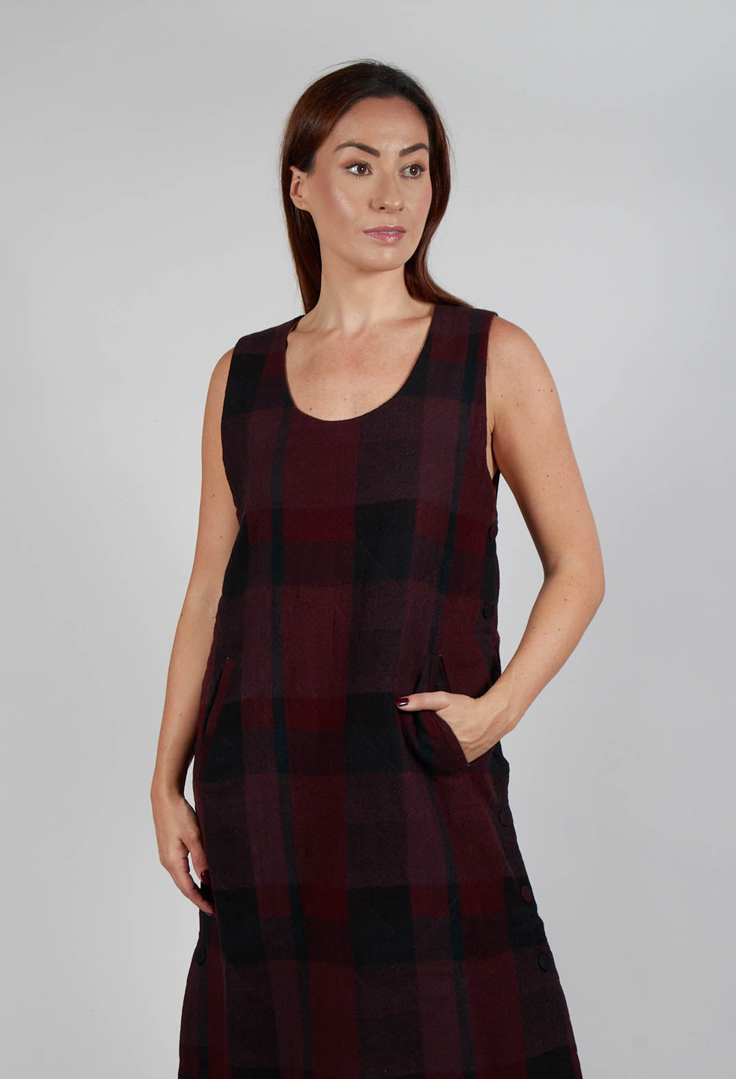 Gray Dress in Maroon