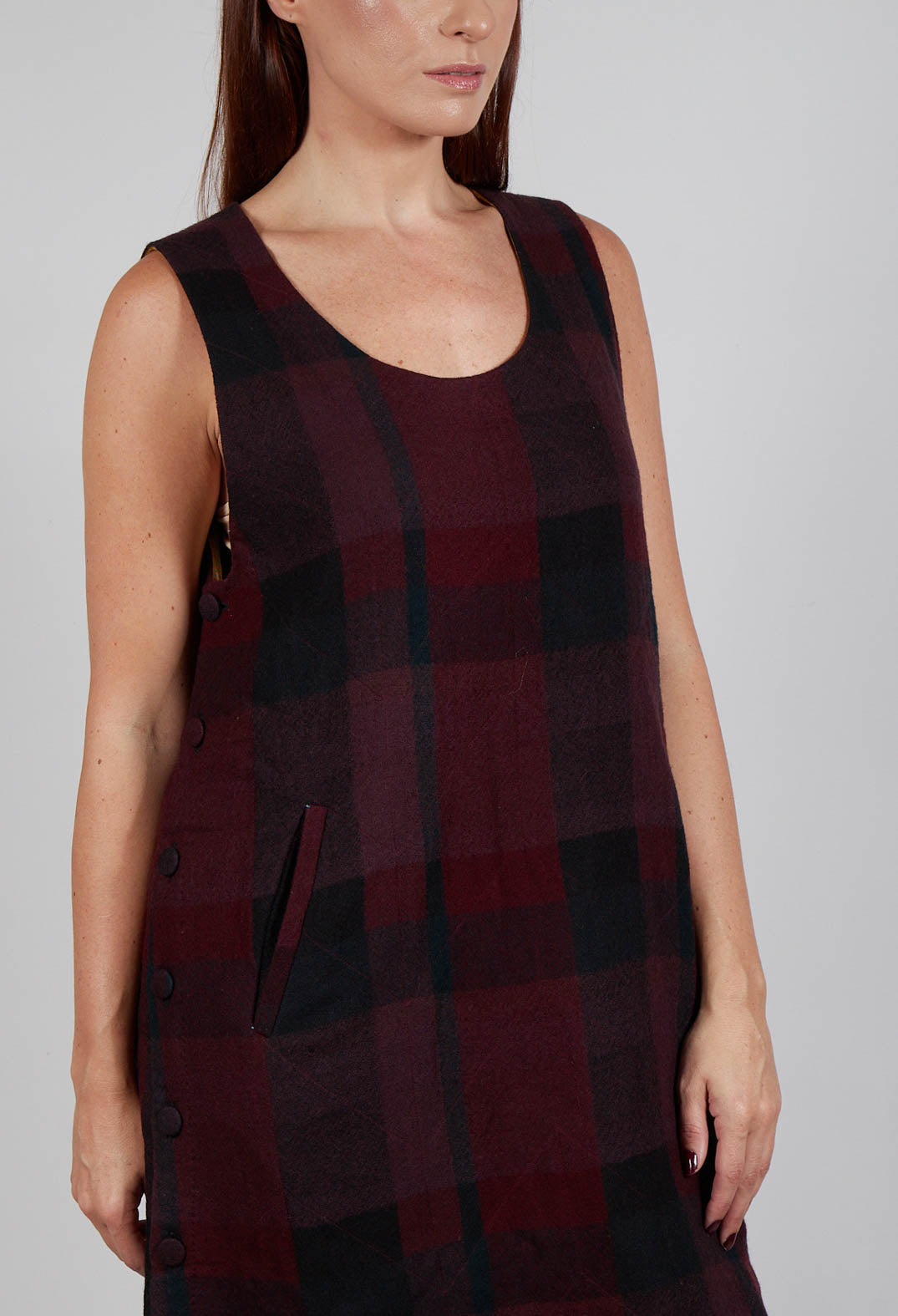 Gray Dress in Maroon