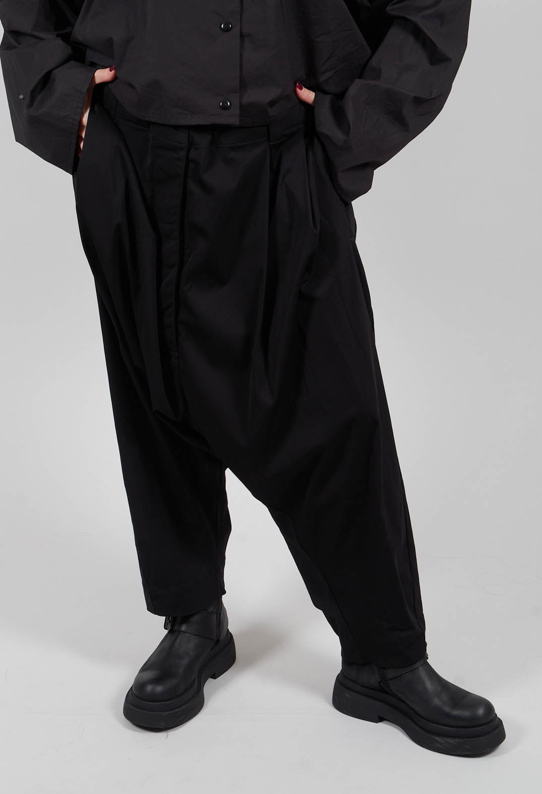 Ragborg Drop Crotch Trousers in Black