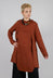 Open Front Top with Long Sleeves in Burnt Orange