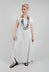 Haku Dress in White with Black Stripes