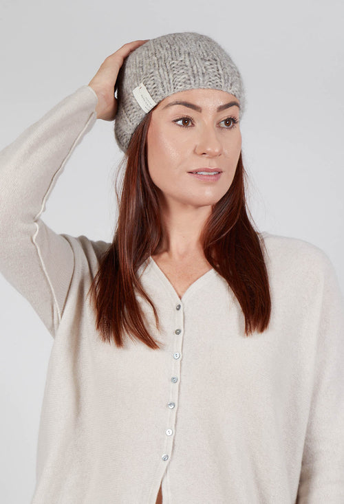 Hand Knitted Eco Hat in Light Grey