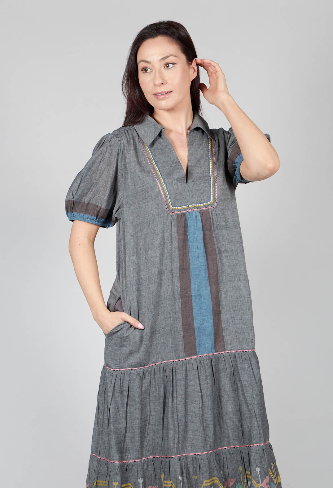 Handwoven Dress in Slate Grey