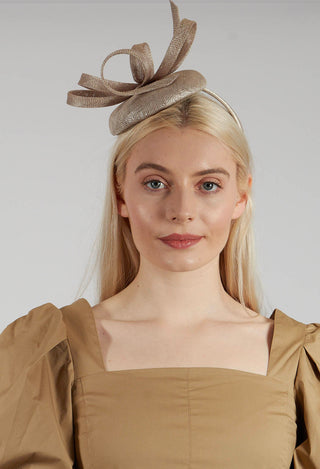 Headband Fascinator in Almond