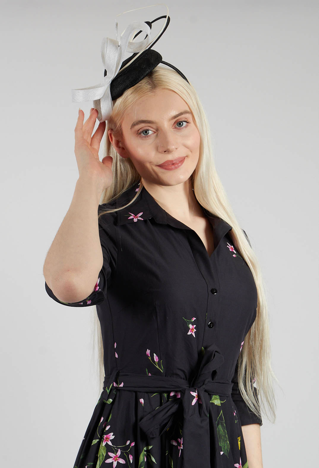 Headband Fascinator in Black and White