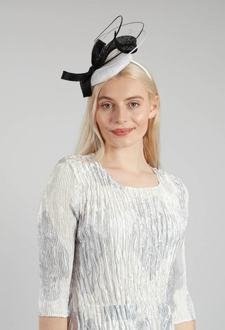Headband Fascinator in White and Black