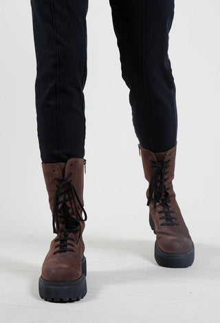 High Lace Up Boots in London Smog