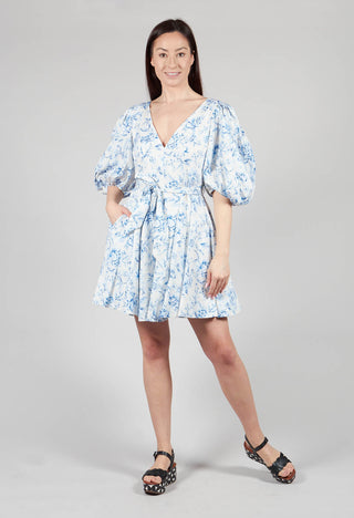 Holly Short Belted Dress in Blu Panna
