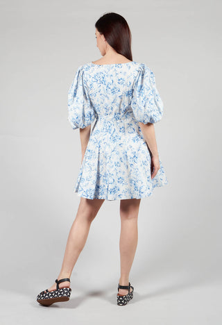 Holly Short Belted Dress in Blu Panna