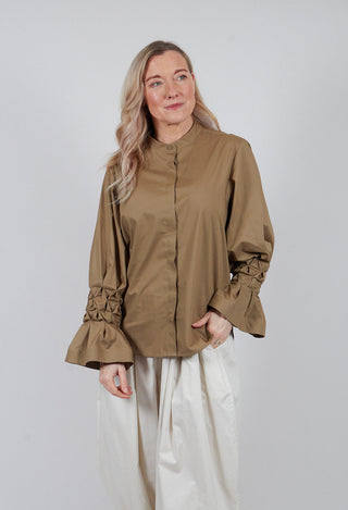 Honeycomb Cuff Shirt in Eucaliptus