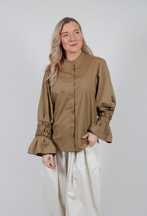 Honeycomb Cuff Shirt in Eucaliptus