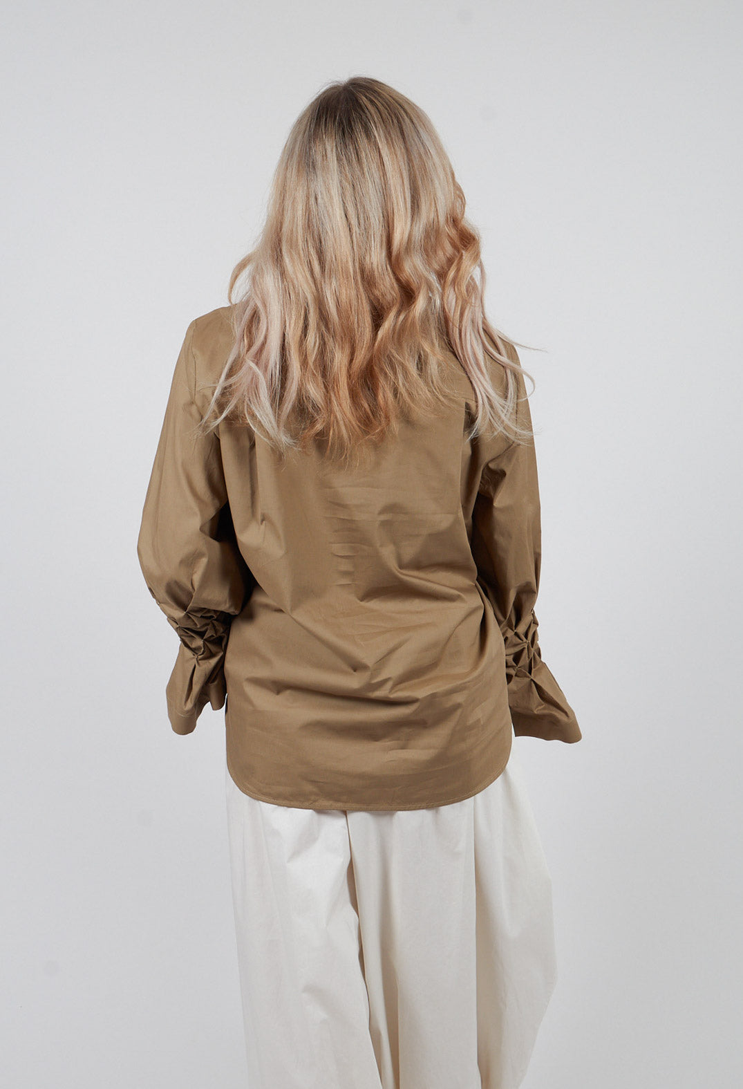Honeycomb Cuff Shirt in Eucaliptus