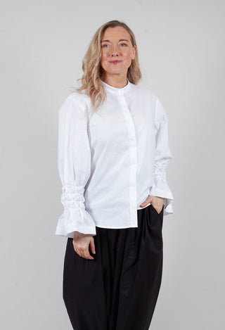 Honeycomb Cuff Shirt in Off White