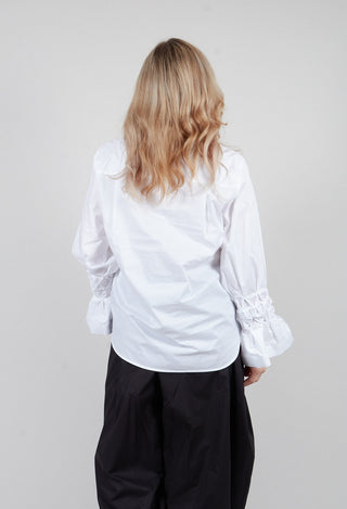 Honeycomb Cuff Shirt in Off White
