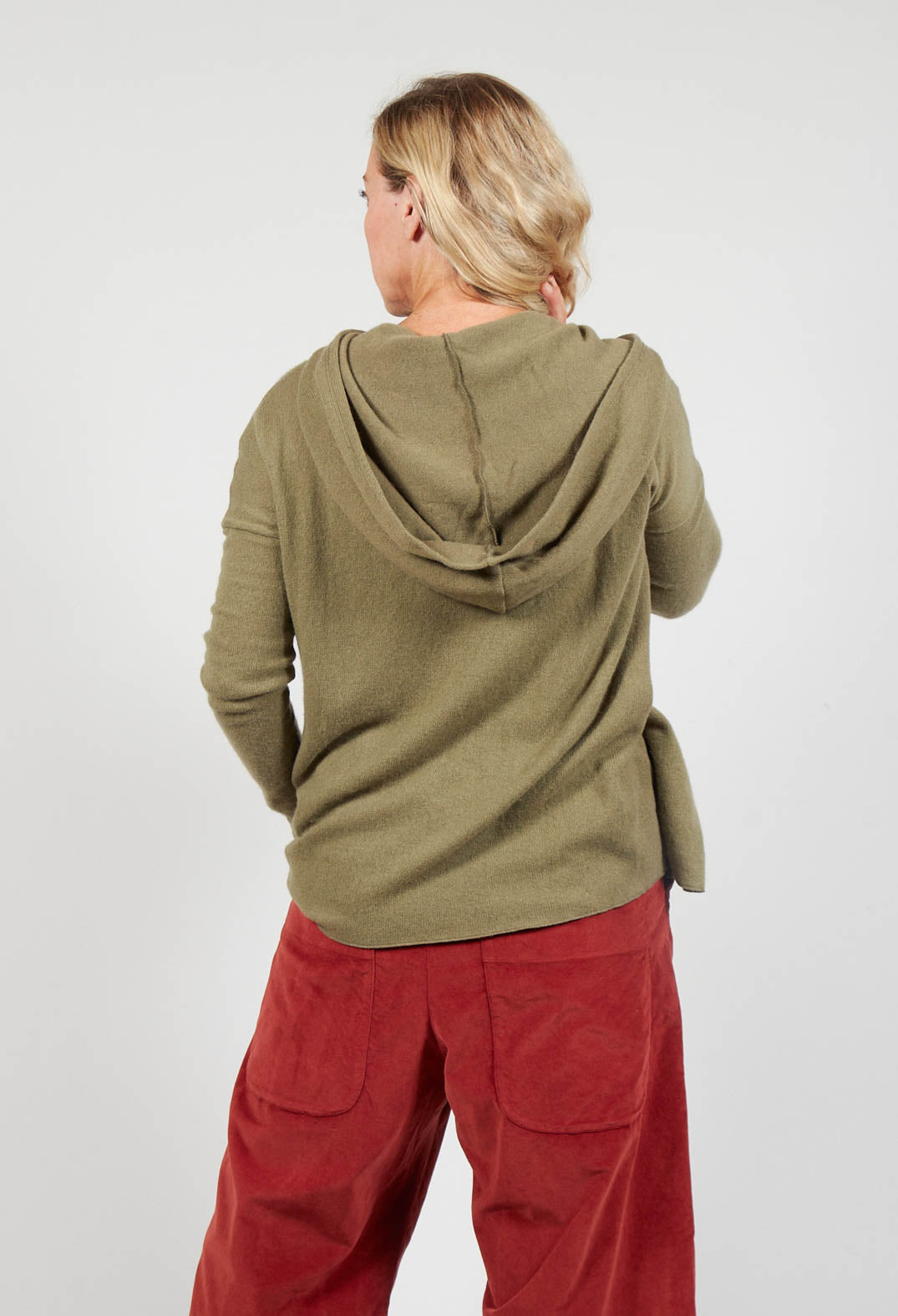 Hooded Cardigan WS in Olive