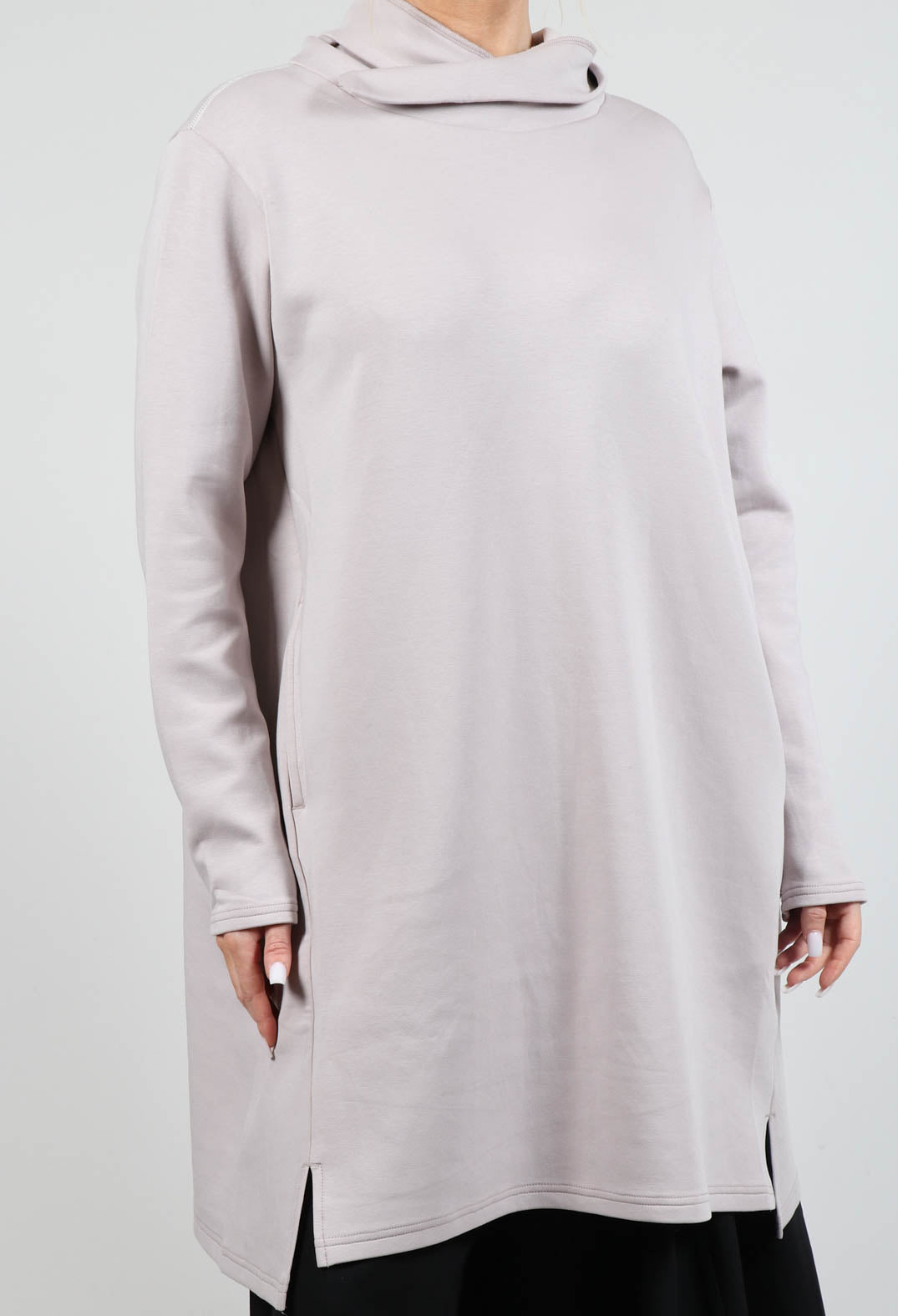 Hooded Jersey Dress in Beige