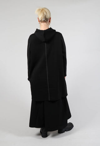 Hooded Jersey Dress in Black