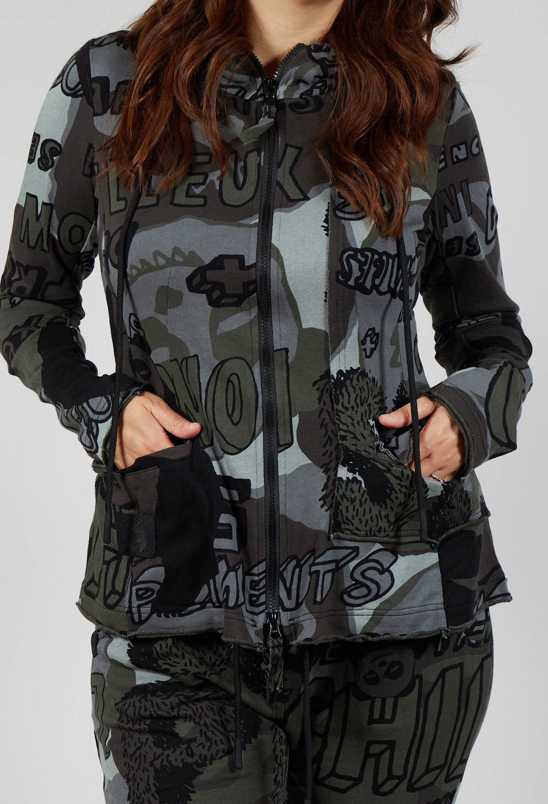 Hooded Jersey Jacket in Multicolour