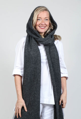 Hooded Scarf in Graphite