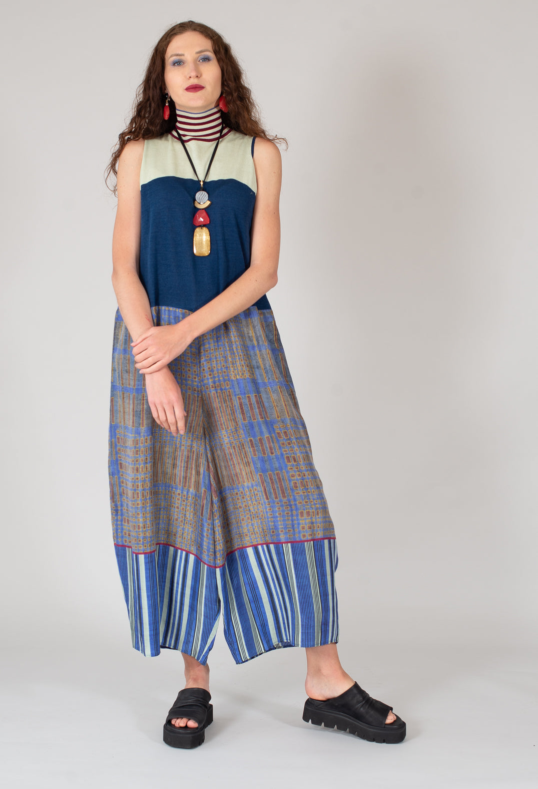 Poppy V Neck Fly Catcher Jumpsuit in Multicolour