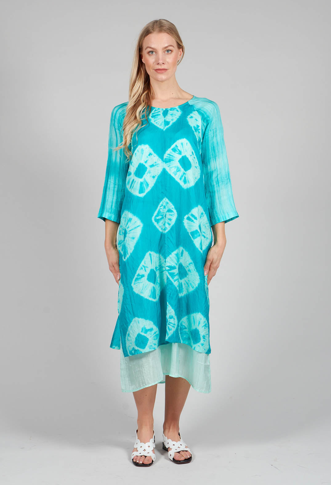 Huong Dress in Mint and Cyan