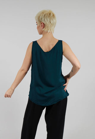 Sleeveless Satin Slip Top in Spruce