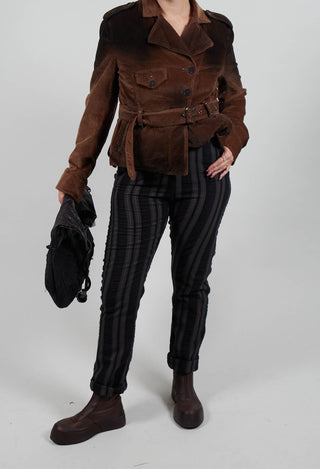 Straight Leg Striped Trousers