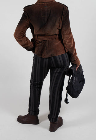 Straight Leg Striped Trousers