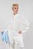 Long Shirt with Ruffle Shoulder Detail in White