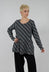 Spotty Jacquard Flared Tunic with Pockets in Silver