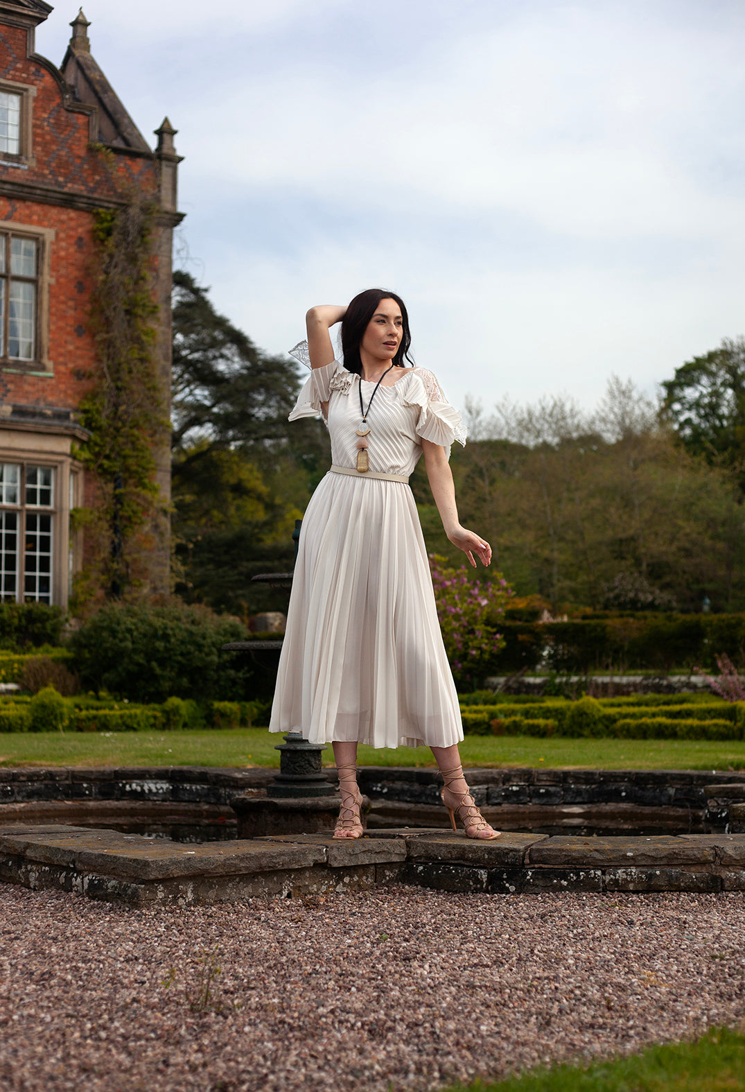 Beatrice B Maxi Dress with Belt in Tofu