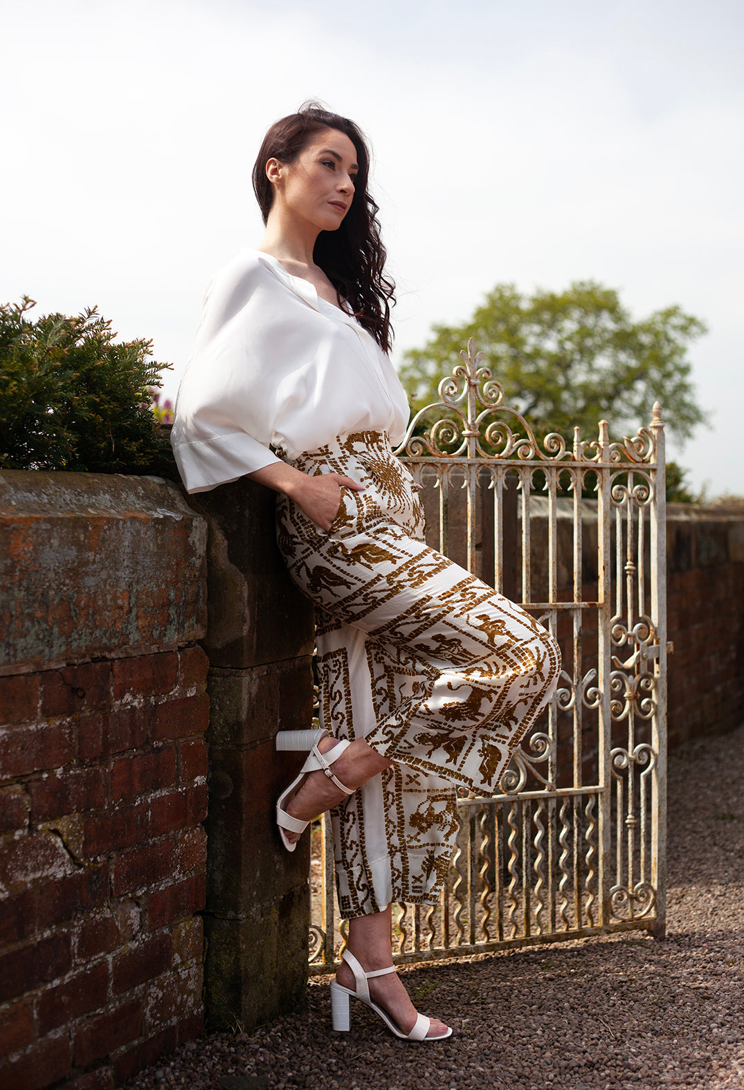 zodiac print wide leg trousers from Beatrice B collection