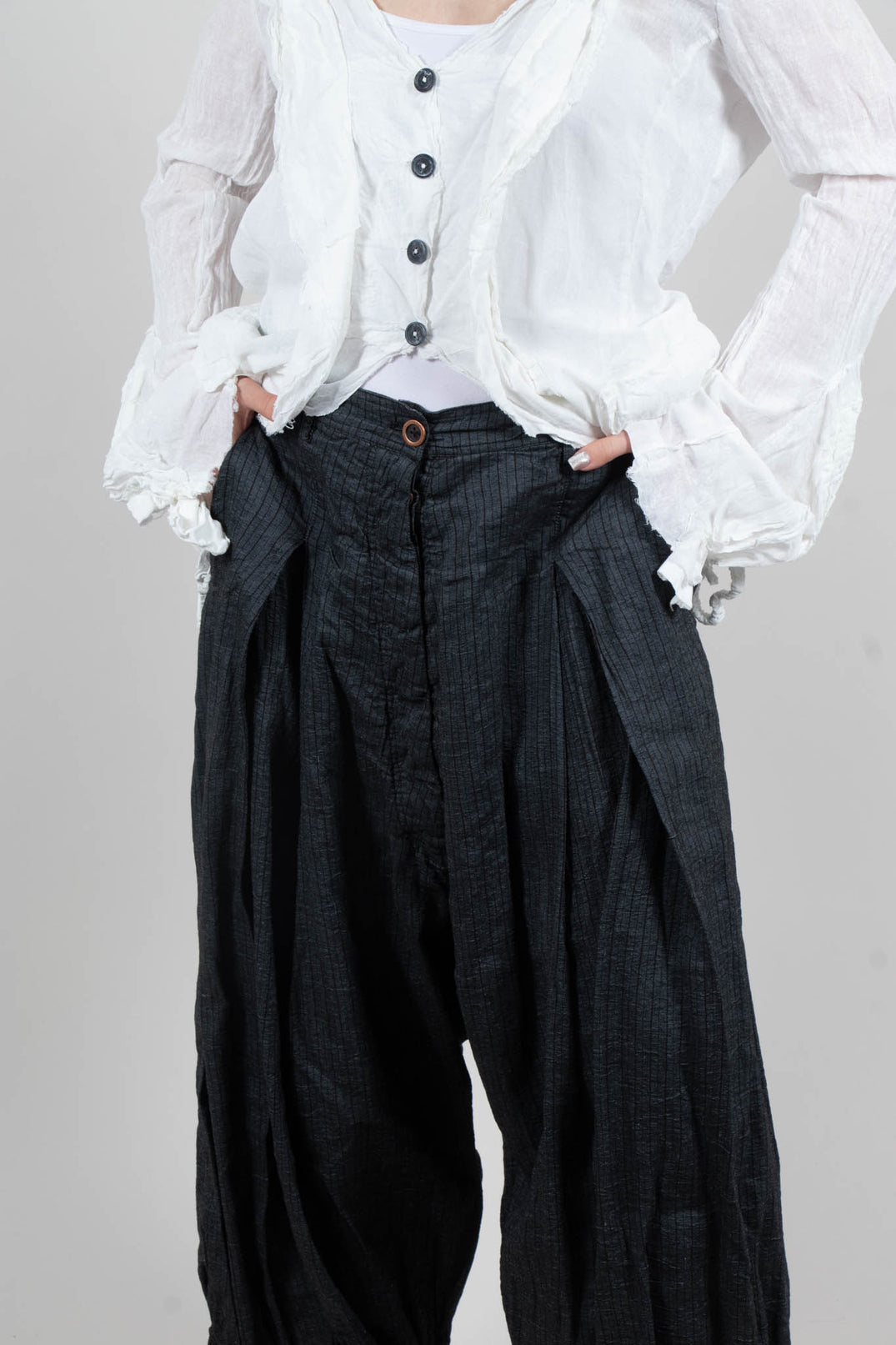 Balloon Leg Trousers in Sky Paper -2110147