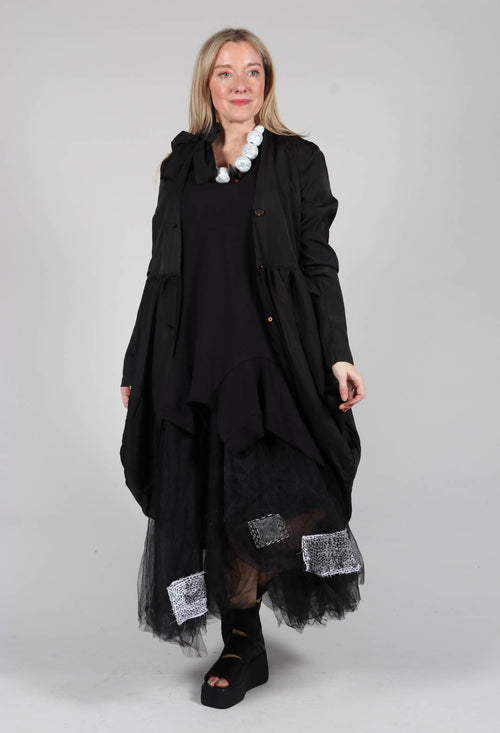 Treasury Drape Coat in Black