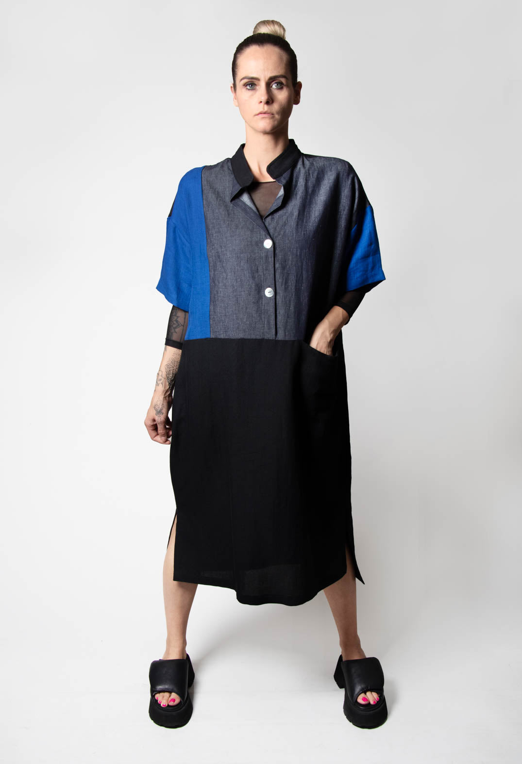 Mepa Dress in Black Blue