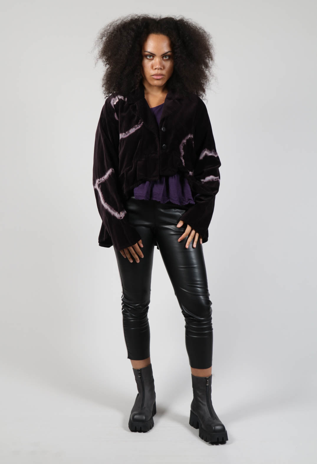 Faux Leather Trousers in Black